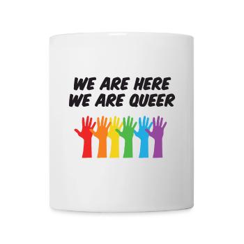 Mois de la fierté LGBT - Nous sommes ici, nous sommes queer - Mug blanc - blanc - Devant