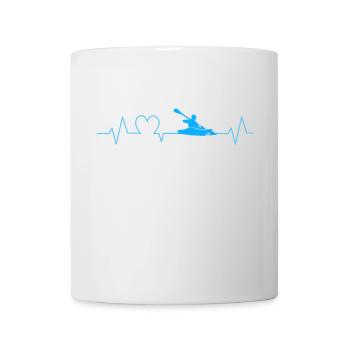 Kayak Heartbeat Gift for Kayaker - Mug - white - Front