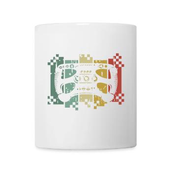 sim racer retro steering wheel used simracing gamer Logo - Mug - white - Front