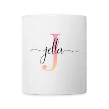 J | Monogram | Name | Jella |Watercolor - Mug - white - Front