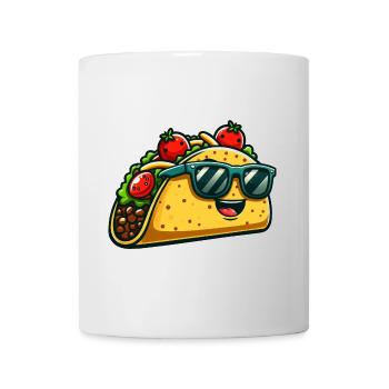 Lustiger Taco Mexikanisches Fast Food Cartoon - Tasse - Weiß - Vorne