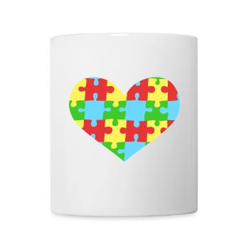 Puzzleteile Herz Autismus Bewusstsein - Tasse - Weiß - Vorne