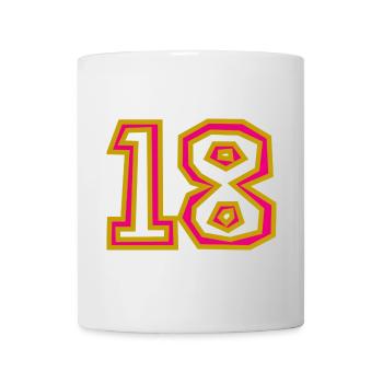 18. 18 YEARS OLD. 18th ANNIVERSARY. 18 BIRTHDAY. - Mug - white - Front