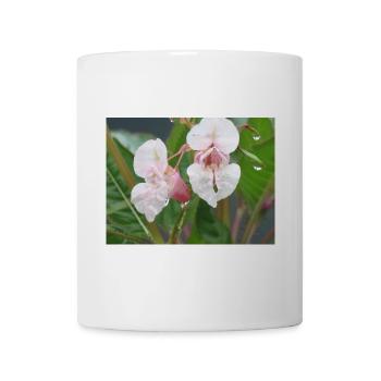 Zartrosa Blüten-Detail - Tasse - Weiß - Vorne