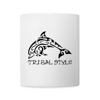 Polynesischer schwarzer Delfin - Tasse - Weiß - Vorne