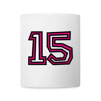15. 15 ANS. 15e ANNIVERSAIRE. ANNIVERSAIRE 15 ANS. - Mug blanc - blanc - Devant