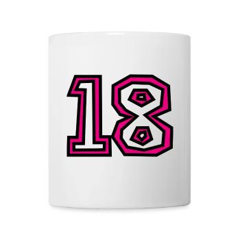 18. 18 YEARS OLD. 18th ANNIVERSARY. 18 BIRTHDAY. - Mug - white - Front