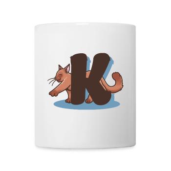Lettre K chat - Mug blanc - blanc - Devant
