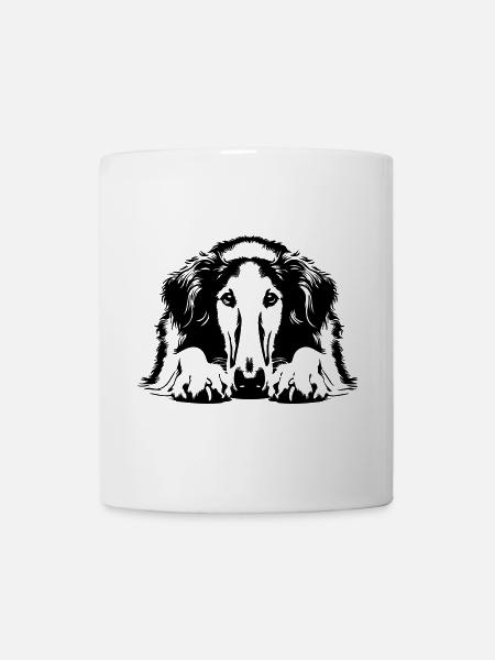 Tête de barzoï avec pattes - Mug blanc - blanc