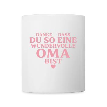 Beste Oma Danke Herz - Tasse - Weiß - Vorne