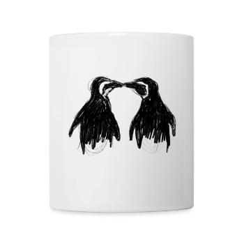 Pinguine Liebe – digitale Illustration 2024 - Tasse - Weiß - Vorne