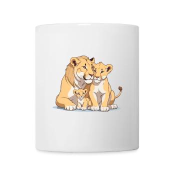 Löwenfamilie - Tasse - Weiß - Vorne