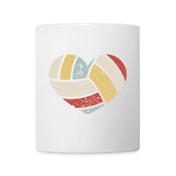 Volleyball Retro Heart Valentine's Day - Mug - white - Front