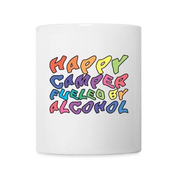 Un campeur heureux alimenté par l’alcool - Mug blanc - blanc - Devant