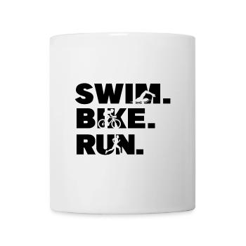 swim bike run triathlon - Tasse - Weiß - Vorne