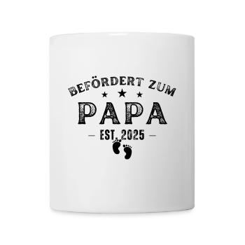 Promu au Papa Est. 2025 - Mug blanc - blanc - Devant