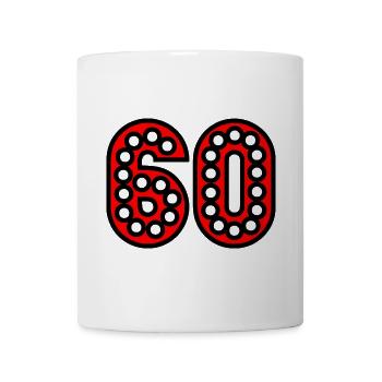60. 60 ANS. 60e ANNIVERSAIRE. ANNIVERSAIRE 60 ANS. - Mug blanc - blanc - Devant