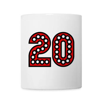 20. 20 ANS. 20e ANNIVERSAIRE. ANNIVERSAIRE 20 ANS. - Mug blanc - blanc - Devant