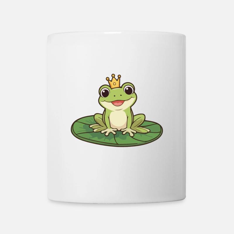 Froschkönig auf Seerose - Tasse - Weiß