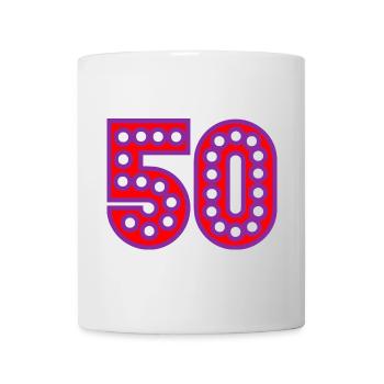 50. 50 YEARS. 50th ANNIVERSARY. 50 YEARS ANNIVERSARY. - Mug - white - Front