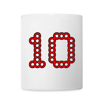 10. 10 JAHRE. 10-JÄHRIGES JUBILÄUM. 10-JÄHRIGES JUBILÄUM. - Tasse - Weiß - Vorne