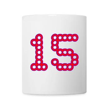15. 15 ANS. 15e ANNIVERSAIRE. ANNIVERSAIRE 15 ANS. - Mug blanc - blanc - Devant