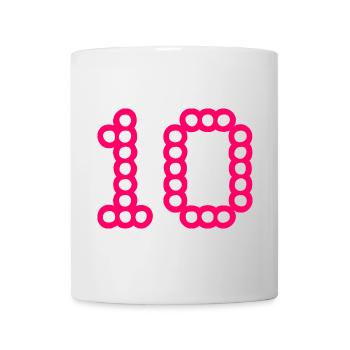 10. 10 JAHRE. 10-JÄHRIGES JUBILÄUM. 10-JÄHRIGES JUBILÄUM. - Tasse - Weiß - Vorne