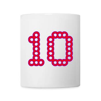 10. 10 JAHRE. 10-JÄHRIGES JUBILÄUM. 10-JÄHRIGES JUBILÄUM. - Tasse - Weiß - Vorne