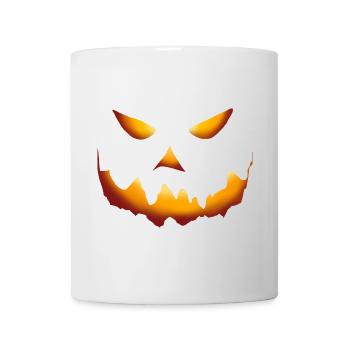 Kürbis Halloween Grinsen - Tasse - Weiß - Vorne