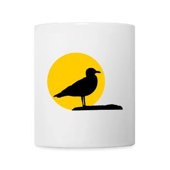 Seagull in front of sun - Mug - white - Front