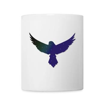 Saatkrähe mit sternenmuster, Silhouetten, goth - Tasse - Weiß - Vorne
