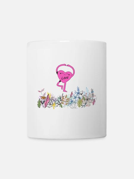 Coeur danseur sur jardin fleuri - Mug blanc - blanc