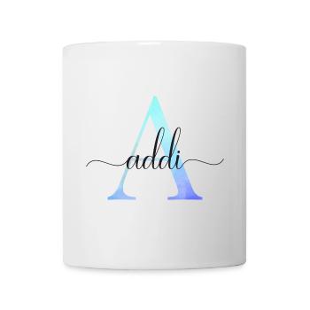 A| Monogram | Name | Addi | Watercolor - Mug - white - Front