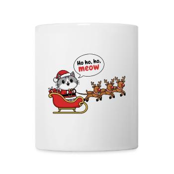 Festliches Katzenschlitten-Design für den Weihnachtsmann - Tasse - Weiß - Vorne