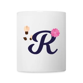 Elegant letter 'R' with flowers - Mug - white - Front