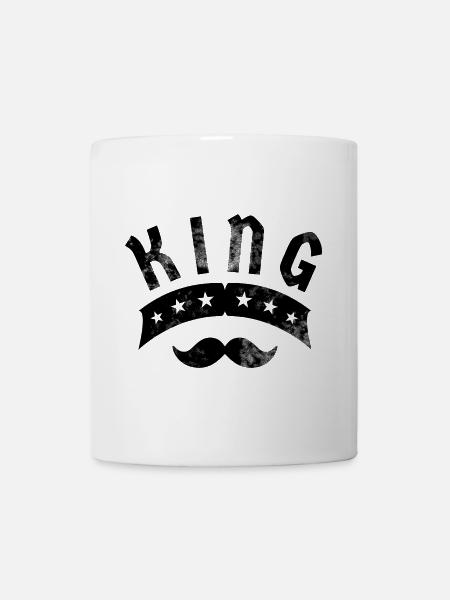 König mit Schnurrbart - Tasse - Weiß