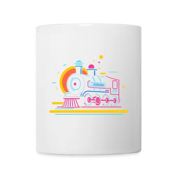 Eisenbahn Karikatur - Tasse - Weiß - Vorne
