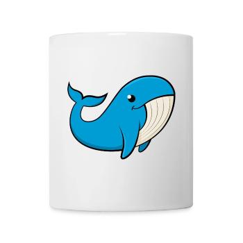 Cheerful blue whale - Mug - white - Front