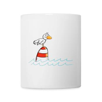 Drollige Möwe Watt Is - Tasse - Weiß - Vorne