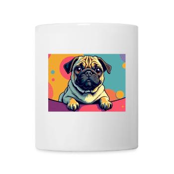 Süßer Mops im Pop-Art-Stil Design Hundeliebhaber - Tasse - Weiß - Vorne