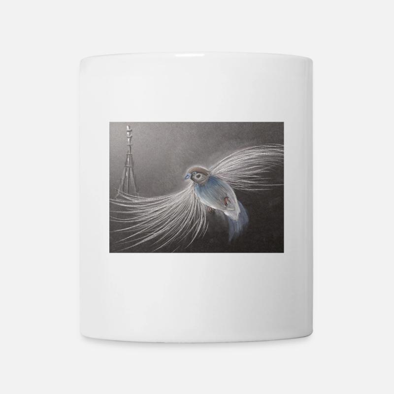 Fabulous bird art with glowing plumage - Mug - white