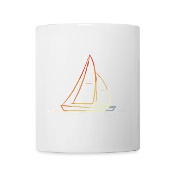 Segelboot Line Art Vintage - Tasse - Weiß - Vorne