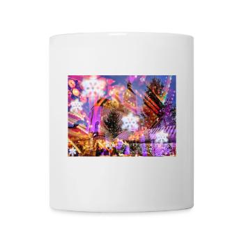 Weihnachtsmarkt Impression, Frohe Weihnachten - Tasse - Weiß - Vorne