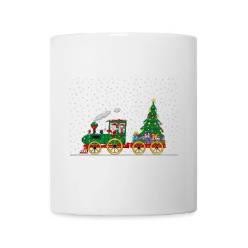 Christmas procession with Santa Claus and reindeer - Mug - white - Front