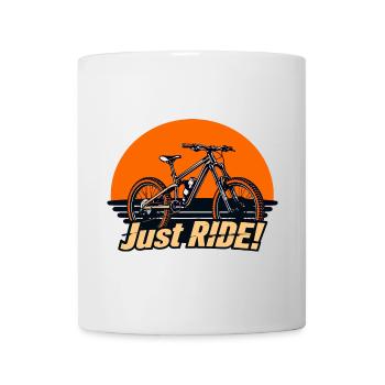 Mountainbike Abenteuer Sonnenuntergang Just Ride - Tasse - Weiß - Vorne