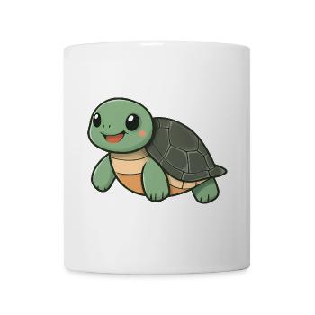 Cute Happy Turtle - Adorable and Cheerful Cartoon - Mug - white - Front