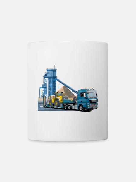 Tieflader im Kieswerk - Tasse - Weiß