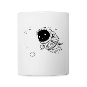Drôle de chat galactique flottant dans l’espace - Mug blanc - blanc - Devant