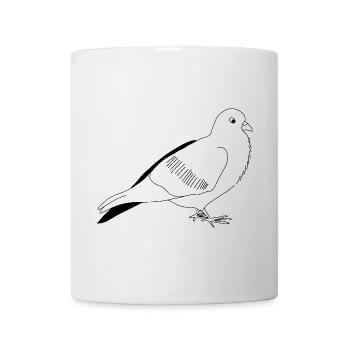 Dove - black and white graphic - Mug - white - Front