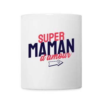 Super maman d'amour. Fête des mères - Mug blanc - blanc - Devant